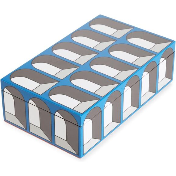 Medium Arcade Lacquer Box  10"L x 6"W x 3"H - Picture 1 of 3